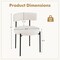 Boucle Dining Chair with Curved Backrest and Metal Legs Set of 4-White